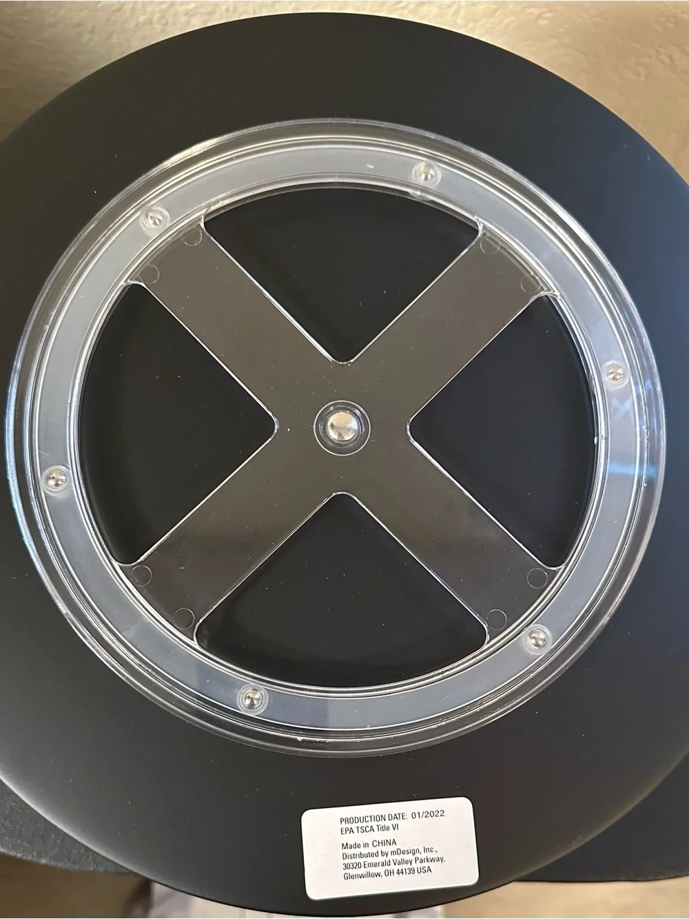 West Elm Black Rotating Turntable Tray